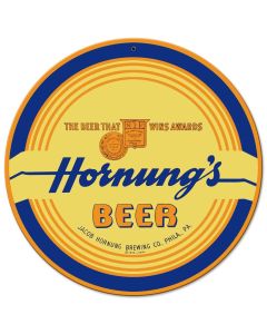 Hornungs Beer 14 X 14 vintage metal sign