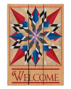 16 Point Star Welcome Wood Print