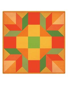 Orange Quilt 24 x 24 Custom Shape