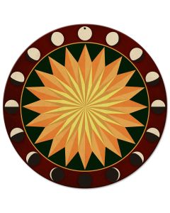 Moon Phases Starburst Red-Green 14 x 14 Round