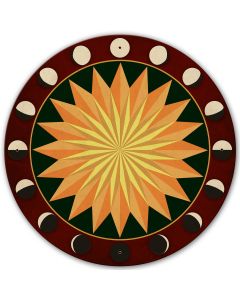 Moon Phases Starburst Red-Green 28 x 28 Round