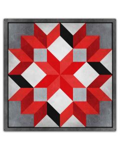 Eight Square Quilt Red Black White 36 x 36 Custom Shape