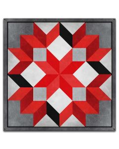 Eight Square Quilt Red Black White 18 x 18 Custom Shape