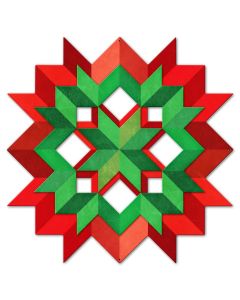Christmas Quilt Wreath Cutout 36 x 36 Custom Shape