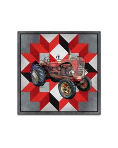 Tractor Quilt 18 x 18 Custom Shape
