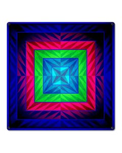 Reverse Triangle Quilt Blue Purple Green 18 x 18 Custom Shape