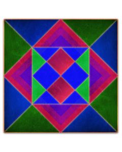 Squares And Triangles Blue-Green Mag 36 x 36 Custom Shape