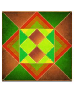 Squares And Triangles Orange-Green Brown 18 x 18 Custom Shape