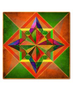 8 Point And Triangles Prism Colors 24 x 24 Custom Shape