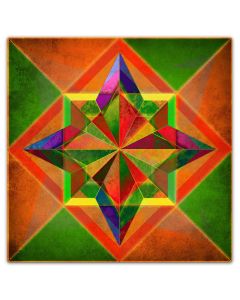 8 Point And Triangles Prism Colors 36 x 36 Custom Shape