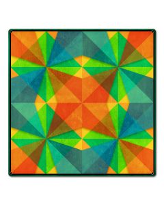 Orange Green Blue Squares Triangles 18 x 18 Custom Shape