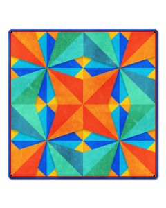 Blue Green Orange Squares Triangles 18 x 18 Custom Shape