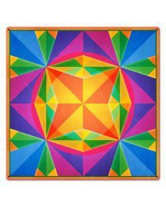 Triangles Squares Circle Orange Blue Magenta 24 x 24 Custom Shape