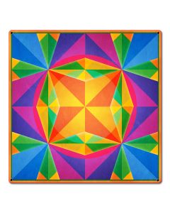 Triangles Squares Circle Orange Blue Magenta 18 x 18 Custom Shape