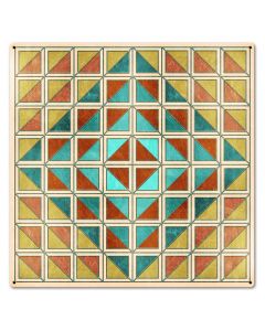 Squares And Triangles Earthtones Quilt 24 x 24 Custom Shape