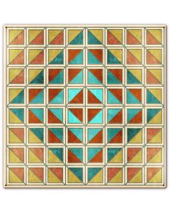 Squares And Triangles Earthtones Quilt 30 x 30 Custom Shape