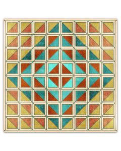 Squares And Triangles Earthtones Quilt 36 x 36 Custom Shape
