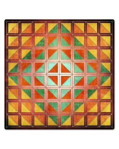 Squares And Triangles Burgundy Quil 24 x 24 Custom Shape