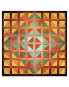 Squares And Triangles Burgundy Quil 36 x 36 Custom Shape
