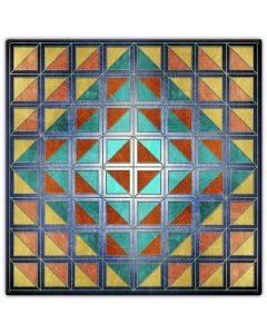 Squares And Triangles Blue Quil 30 x 30 Custom Shape