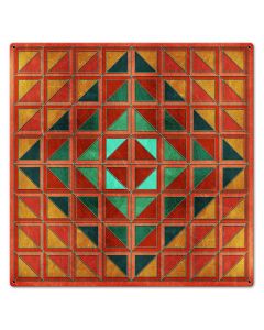 Squares And Triangles Red Orange Green 24 x 24 Custom Shape