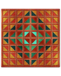 Squares And Triangles Red Orange Green 30 x 30 Custom Shape