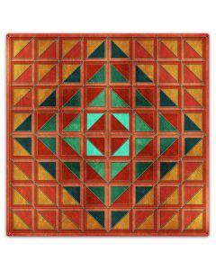 Squares And Triangles Red Orange Green 36 x 36 Custom Shape