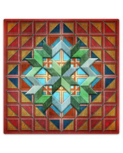 Squares Triangles And Box Pattern 36 x 36 Custom Shape