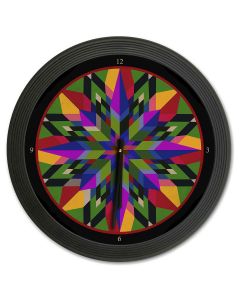 16 Point Star Colorful 18 x 18 Clock