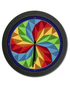 Colorful Pinwheel 18 x 18 Clock