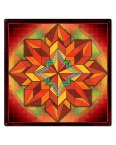 Orange Geometric Quilt 24 x 24 Custom Shape