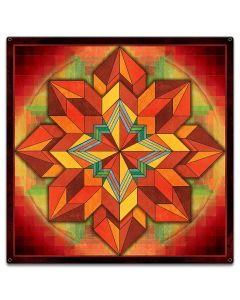 Orange Geometric Quilt 18 x 18 Custom Shape