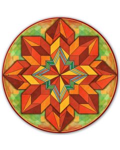Orange Geometric Design 28 x 28 Round