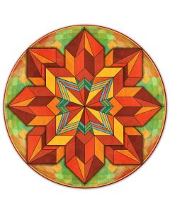Orange Geometric Design 36 x 36 Custom Shape