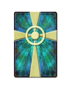 AQP691 - Cross Quilt Stained Glass Blue