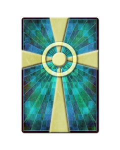 AQP693 - Cross Quilt Stained Glass Blue