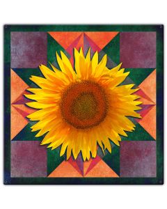 Sunflower Four Corners Metal Sign 30in X30in