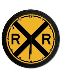 Railroad Crossing 18 X 18 Clock