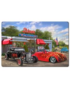 Nostalgic America Diner Metal Sign 36in X24in