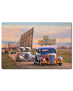 Drive In Metal Sign 36in X24in