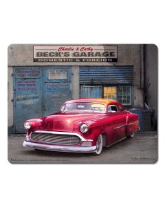 Beck's Garage Metal Sign 15in X12in