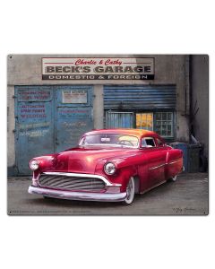 Beck's Garage Metal Sign 30in X24in