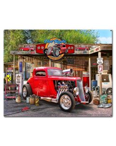 Hot Rod Metal Sign 30in X24in