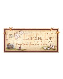 Laundry Drop Drawers Here Vintage Sign