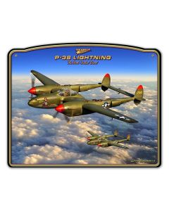 P-38 Lightning Frame Vintage Sign