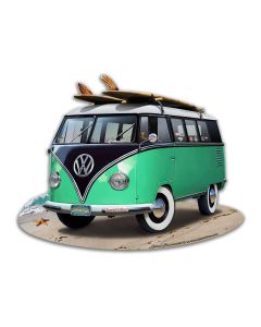 VW BUS CUT OUT GREEN