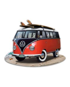 VW BUS CUT OUT RED
