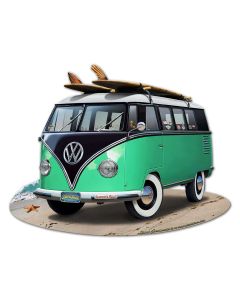 VW Bus Cut Out Green