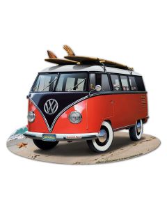 VW Bus Cut Out Red