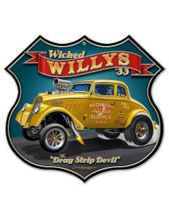 Wicked 1933 Willy's Shield 16 x 15 Custom Shape
